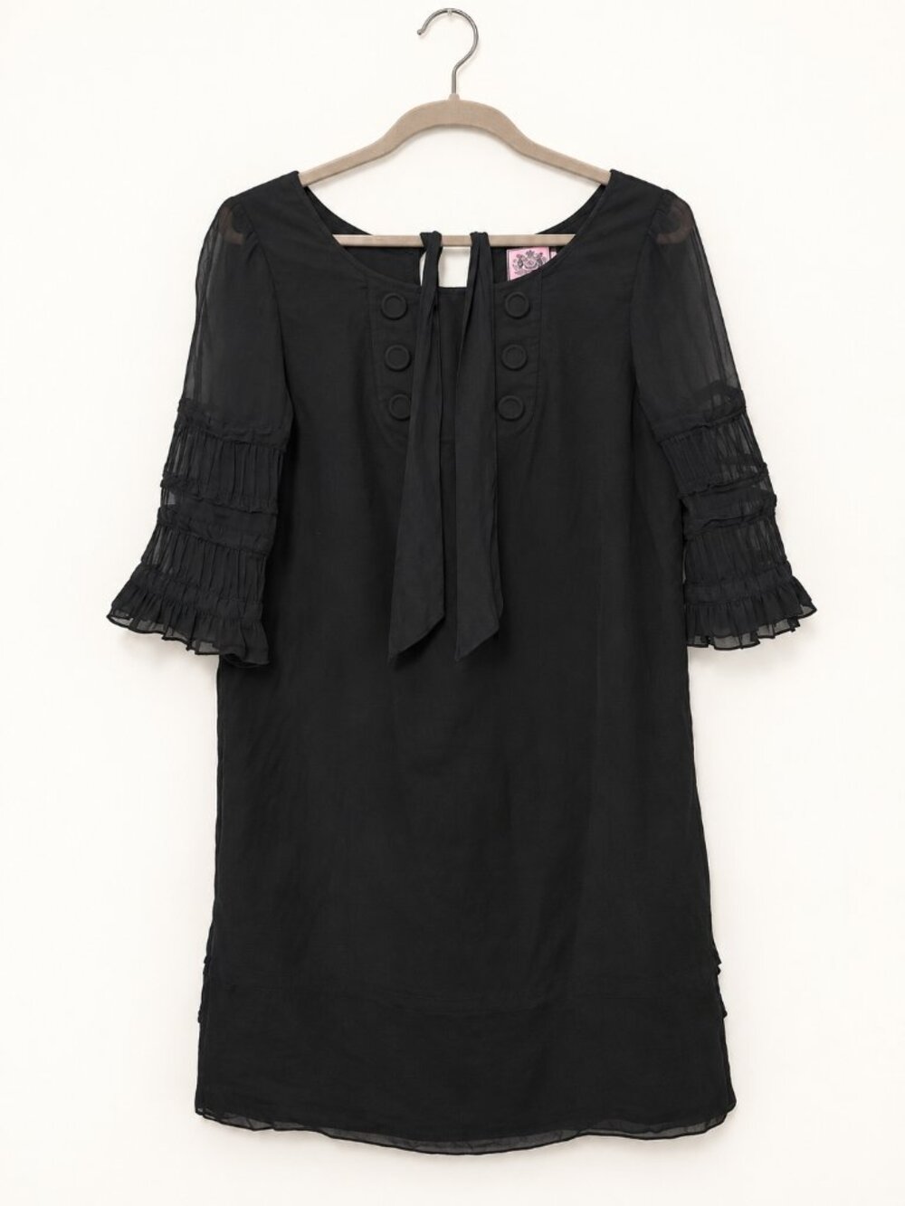 Juicy Couture Black Ruffle Sleeve Dress Size 4